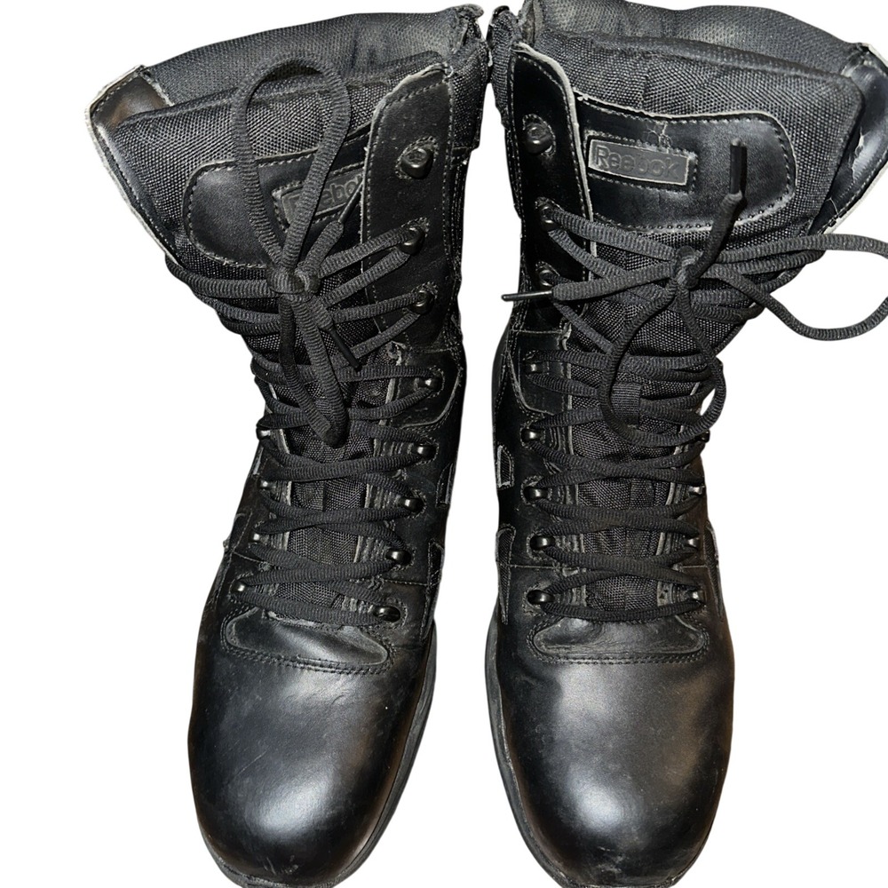 REEBOK RAPID RESPONSE RB® BLACK 8" BOOT SIDE-ZIP COMPOSITE TOE DUTY BOOTS RB8874